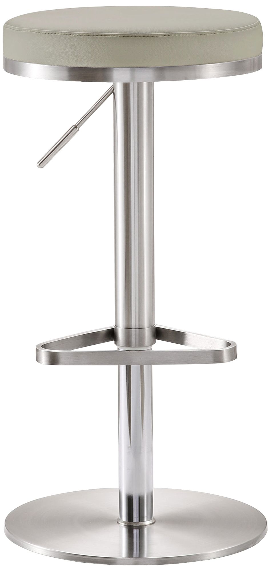 Fano 32" Light Gray and Steel Adjustable Swivel Barstool