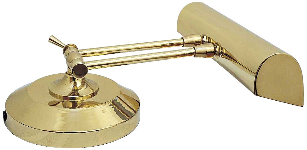 House of Troy Polished Brass 8" High 2-Light Piano Desk Lamp