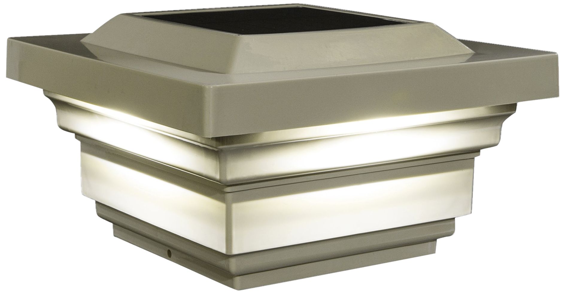 Regal Tan 4" Outdoor LED Solar Power Cap Light