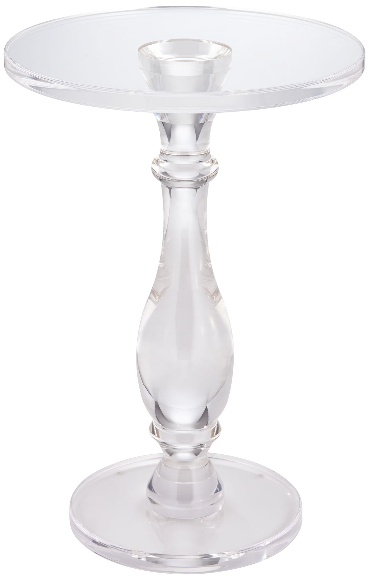 Studio 55d Rosaline 13 1/4" Wide Clear Acrylic Pedestal Side Table In Transparent