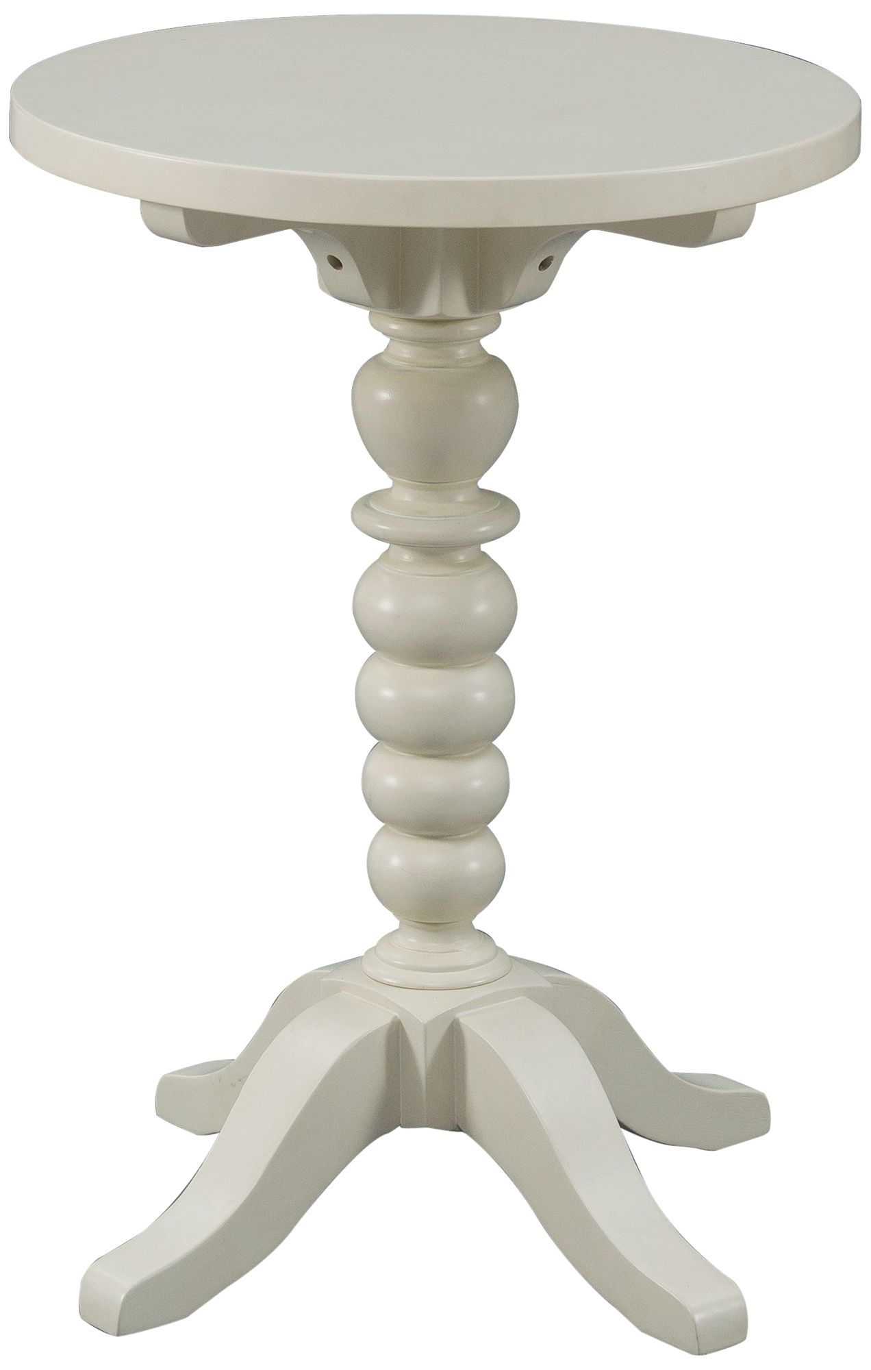 Emerson 18" Wide Soft White Finish Round Chairside Table