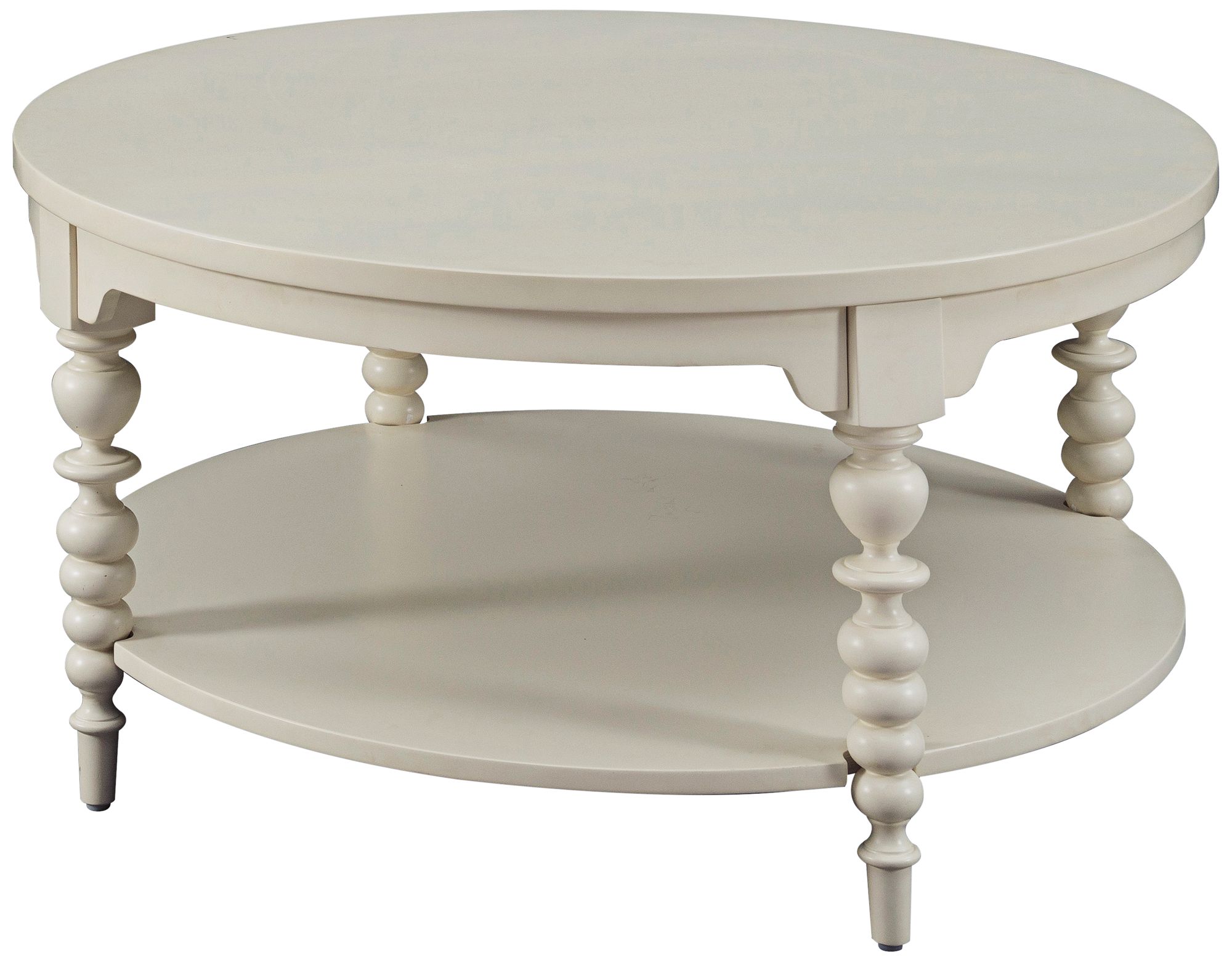 Emerson 38" Wide Soft White Finish Round Cocktail Table 23E52 Lamps Plus