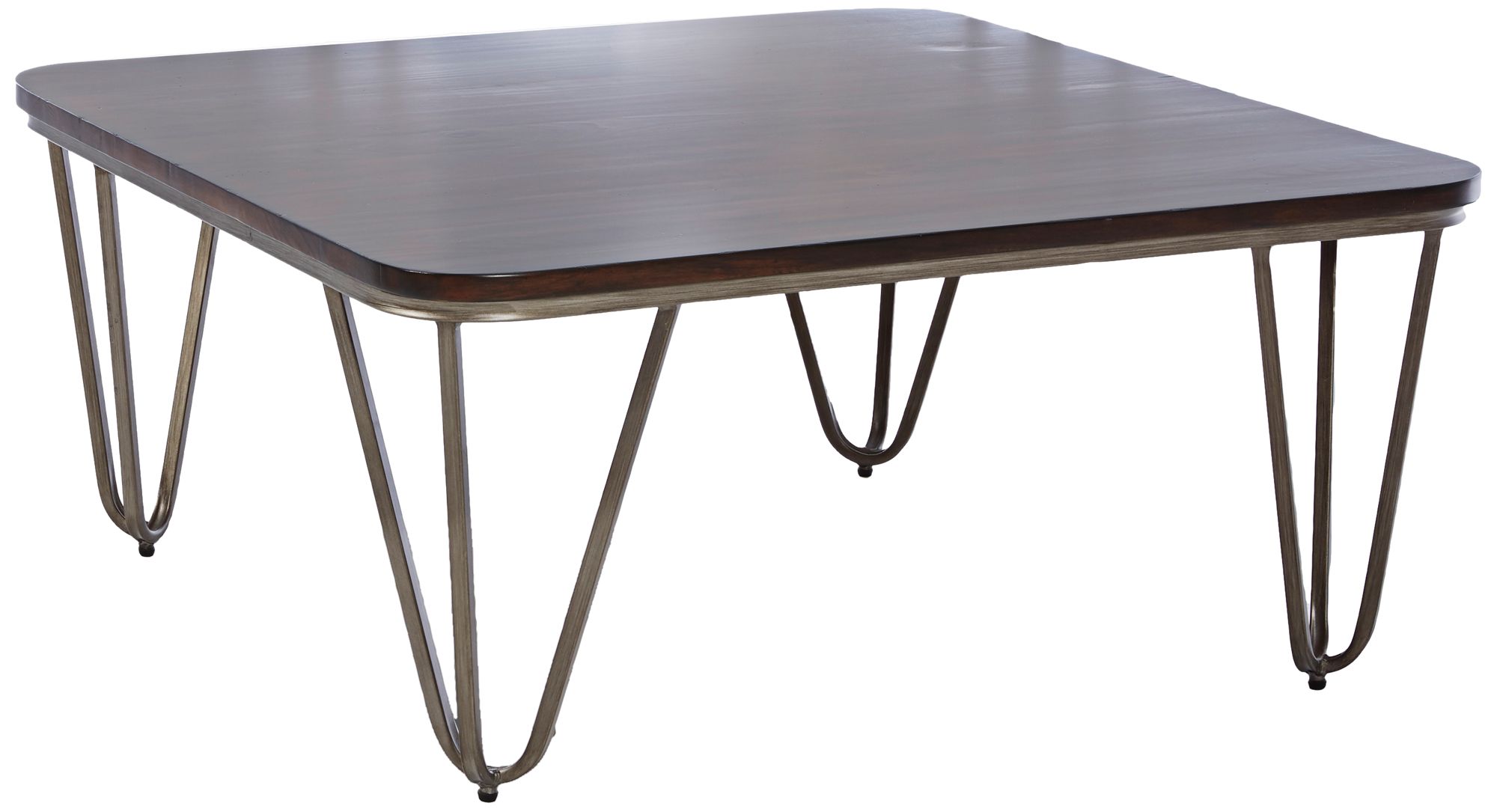 Dawson 40" Square Distressed Tobacco Finish Cocktail Table