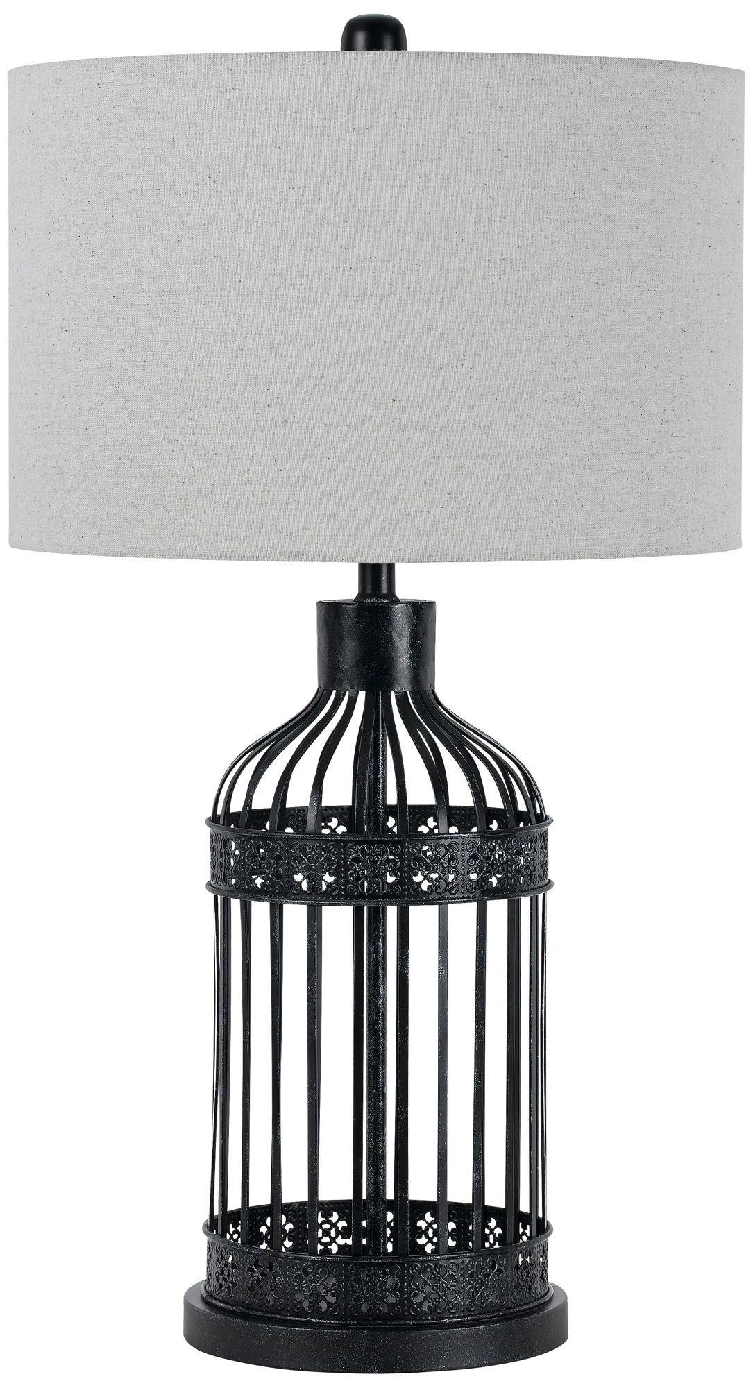 Birdcage Black Metal Table Lamp