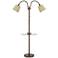 Gail Rust Double Gooseneck Floor Lamp with Tray Table
