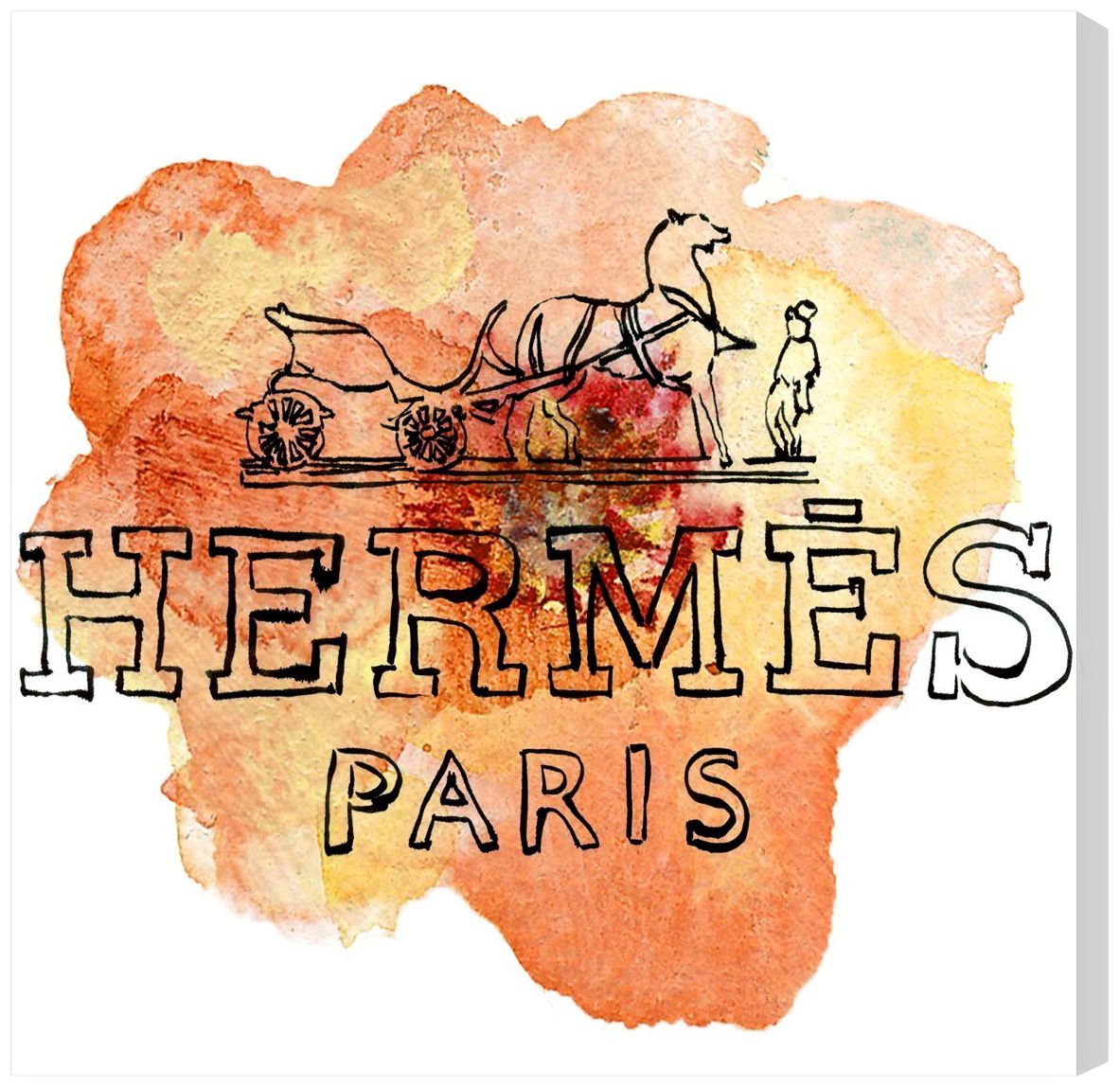 Oliver Gal Orange Paris Canvas Wall Art