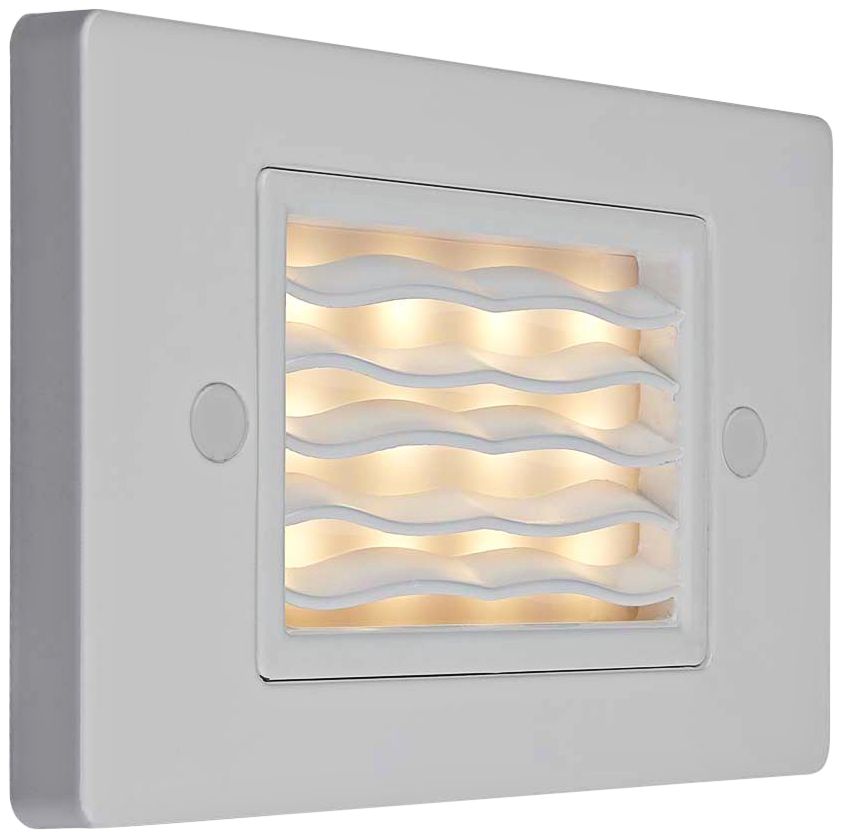 Step 4 3/4"W Horizontal Wave Amber LED Outdoor Light