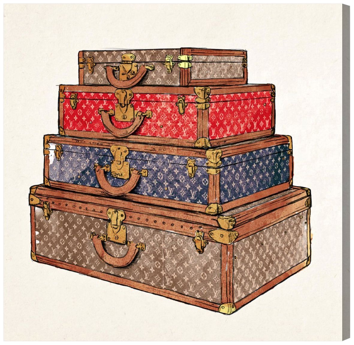 Oliver Gal The Royal Luggage Canvas Wall Art