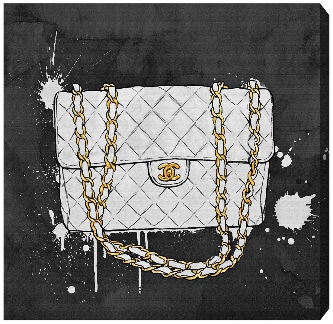 Oliver Gal Everything But My White Bag Canvas Wall Art