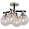 Cameo 16" Wide Matte Black and Nickel 4-Light Ceiling Light