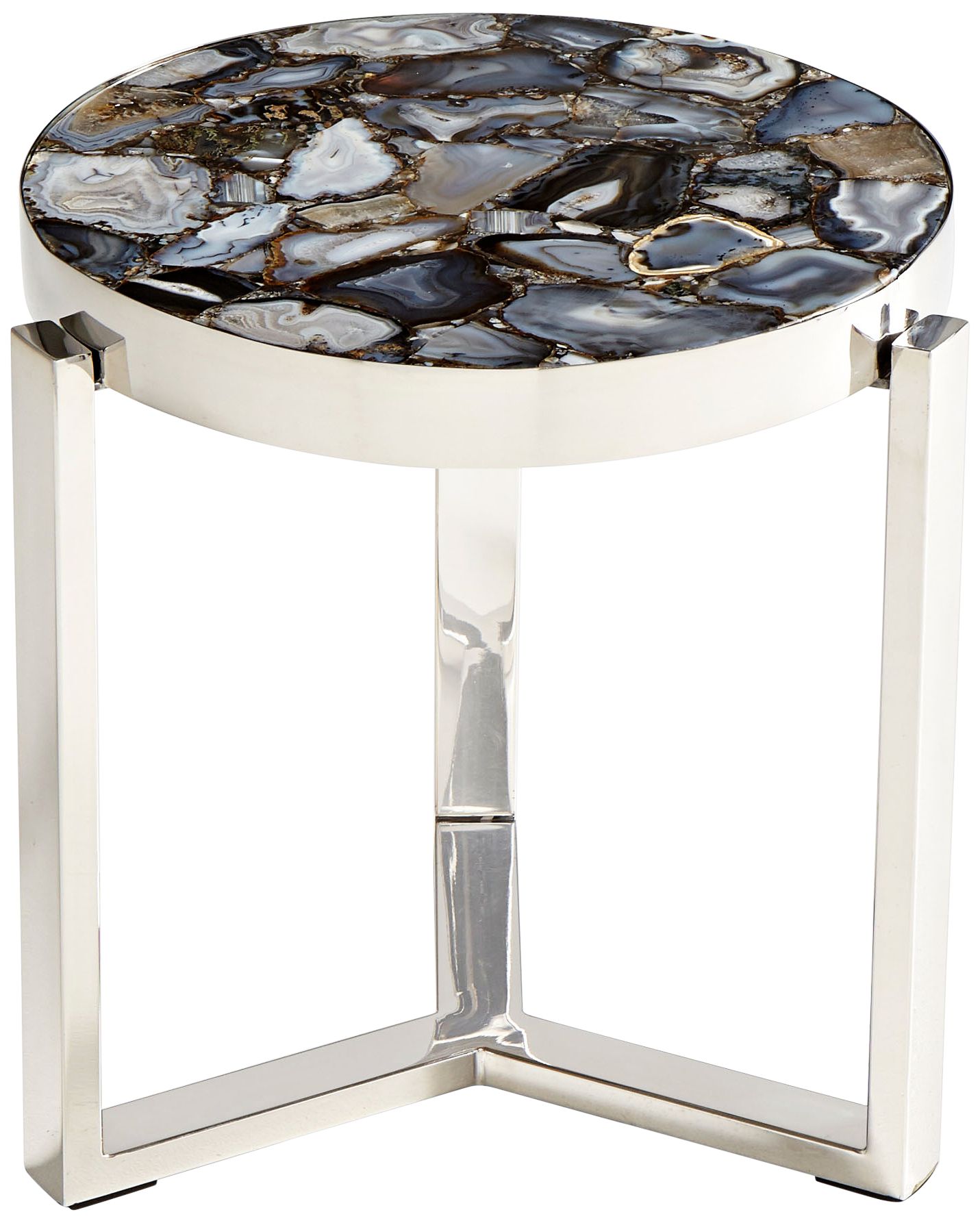 Cyan Design Geodance Nickel Round Side Table