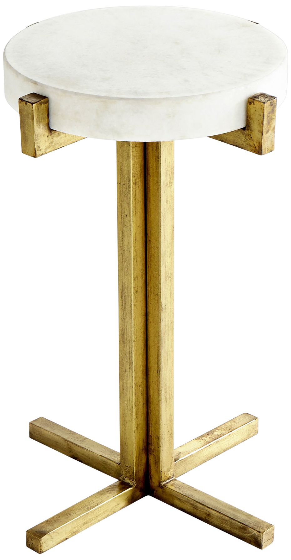 Cyan Design Discus White and Gold Round Side Table