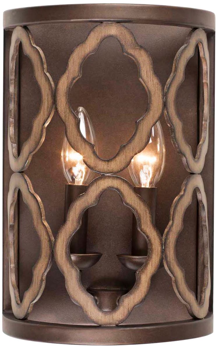 Whittaker 12" High Brownstone 2-Light Wall Sconce
