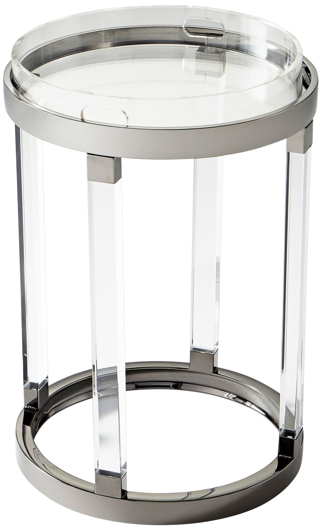 Prime 16 1/4" Wide Metal and Acrylic Modern Tray Table