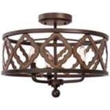 Whittaker 18&quot; Wide Brownstone 3-Light Ceiling Light