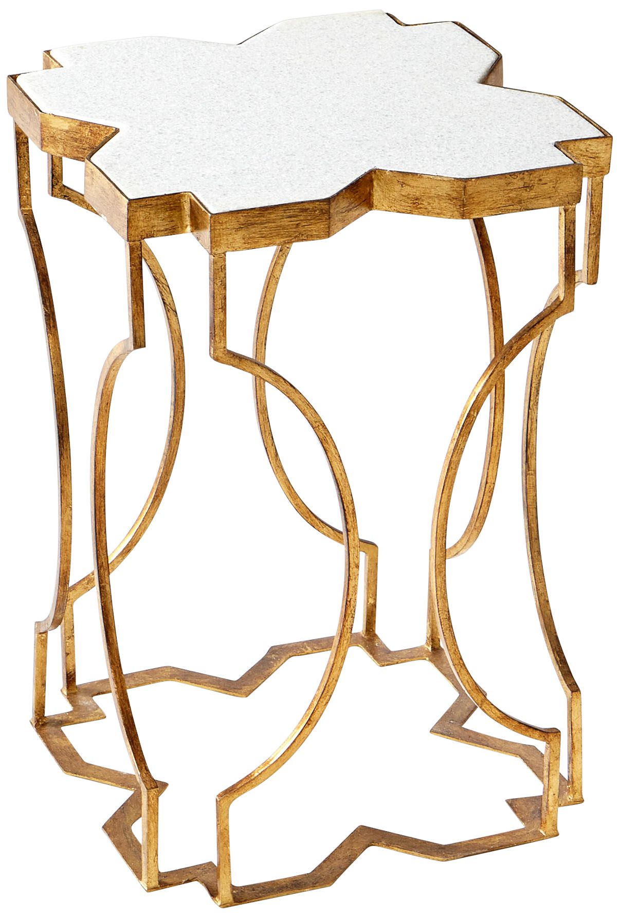 Aurelia 22" Wide Marble and Gold Luxe Accent Table
