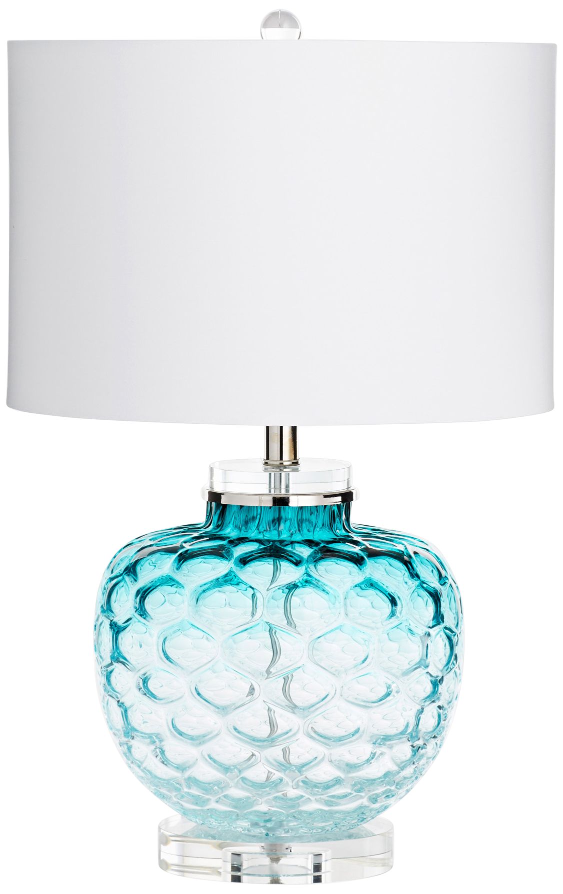 teal glass table lamp