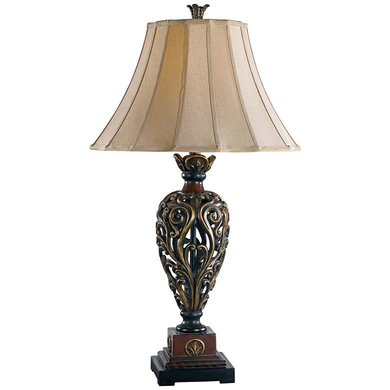 Kenroy Home Iron Lace Golden Ruby Traditional Table Lamp