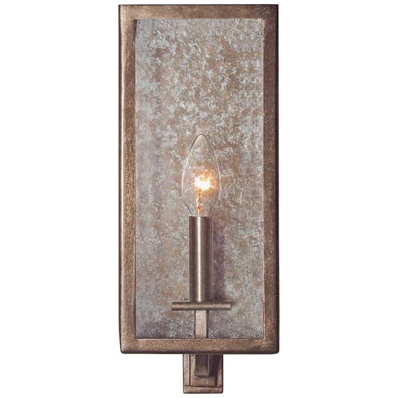 Camilla 14&quot; High Rustic Silver Leaf Wall Sconce