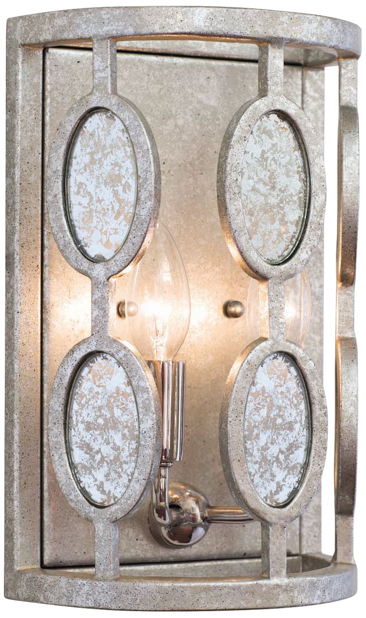 Palomar 13" High Vintage Silver Leaf 2-Light Wall Sconce