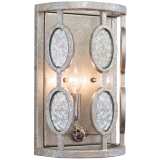 Palomar 13&quot; High Vintage Silver Leaf 2-Light Wall Sconce