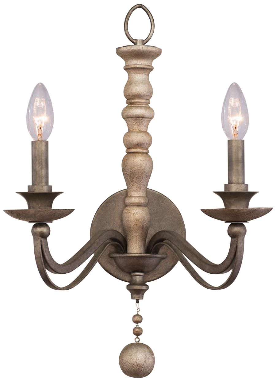 Colony 21" High Dune Silver 2-Light Wall Sconce