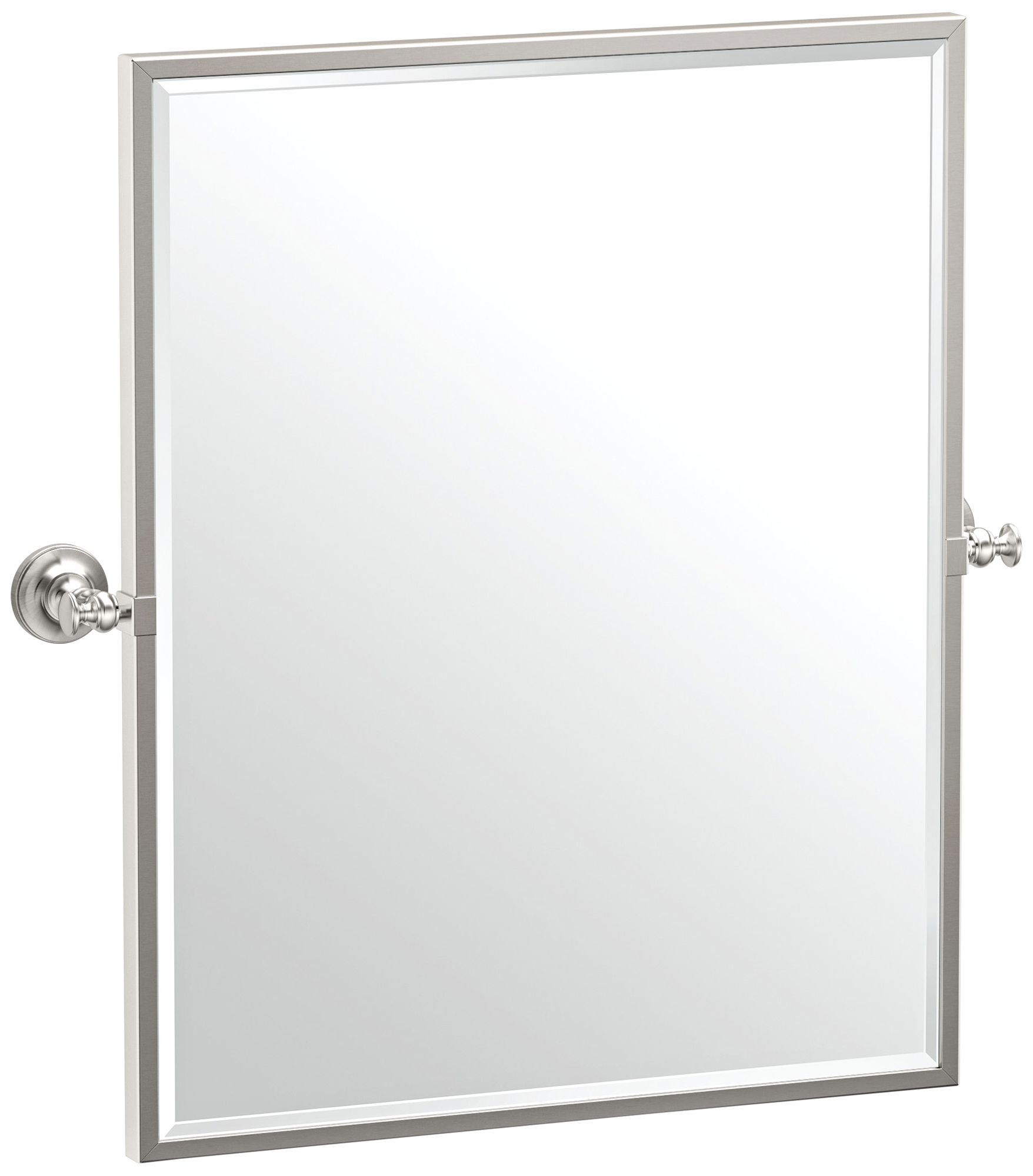 Gatco Tavern Polished Nickel 24" x 25" Framed Wall Mirror