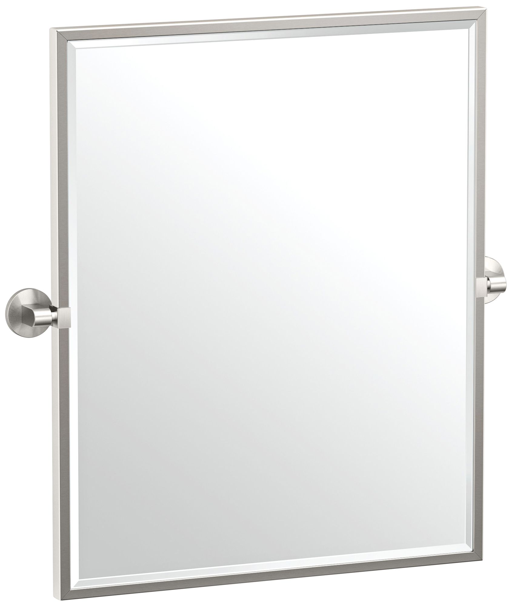 Gatco Zone Satin Nickel 24" x 25" Framed Wall Mirror