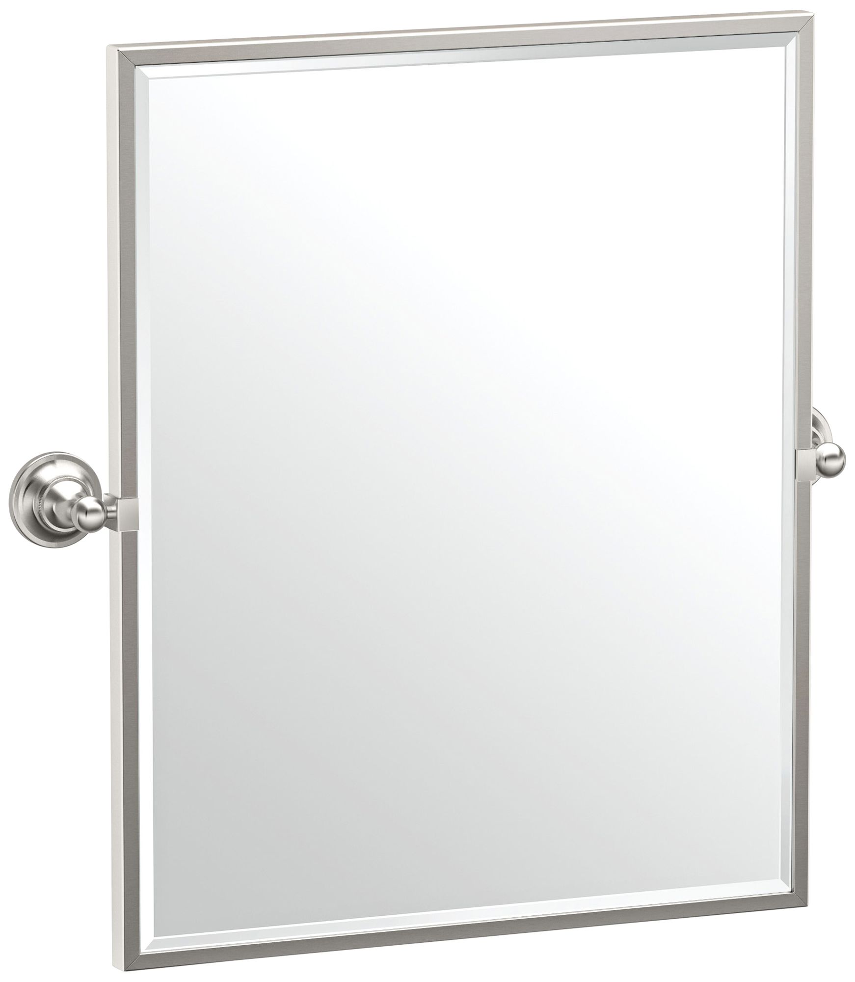 Gatco Tiara Satin Nickel 24 1/4" x 25" Framed Wall Mirror