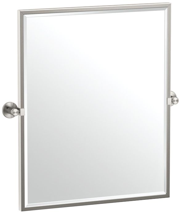 Gatco Channel Satin Nickel 23 3/4" x 25" Framed Wall Mirror
