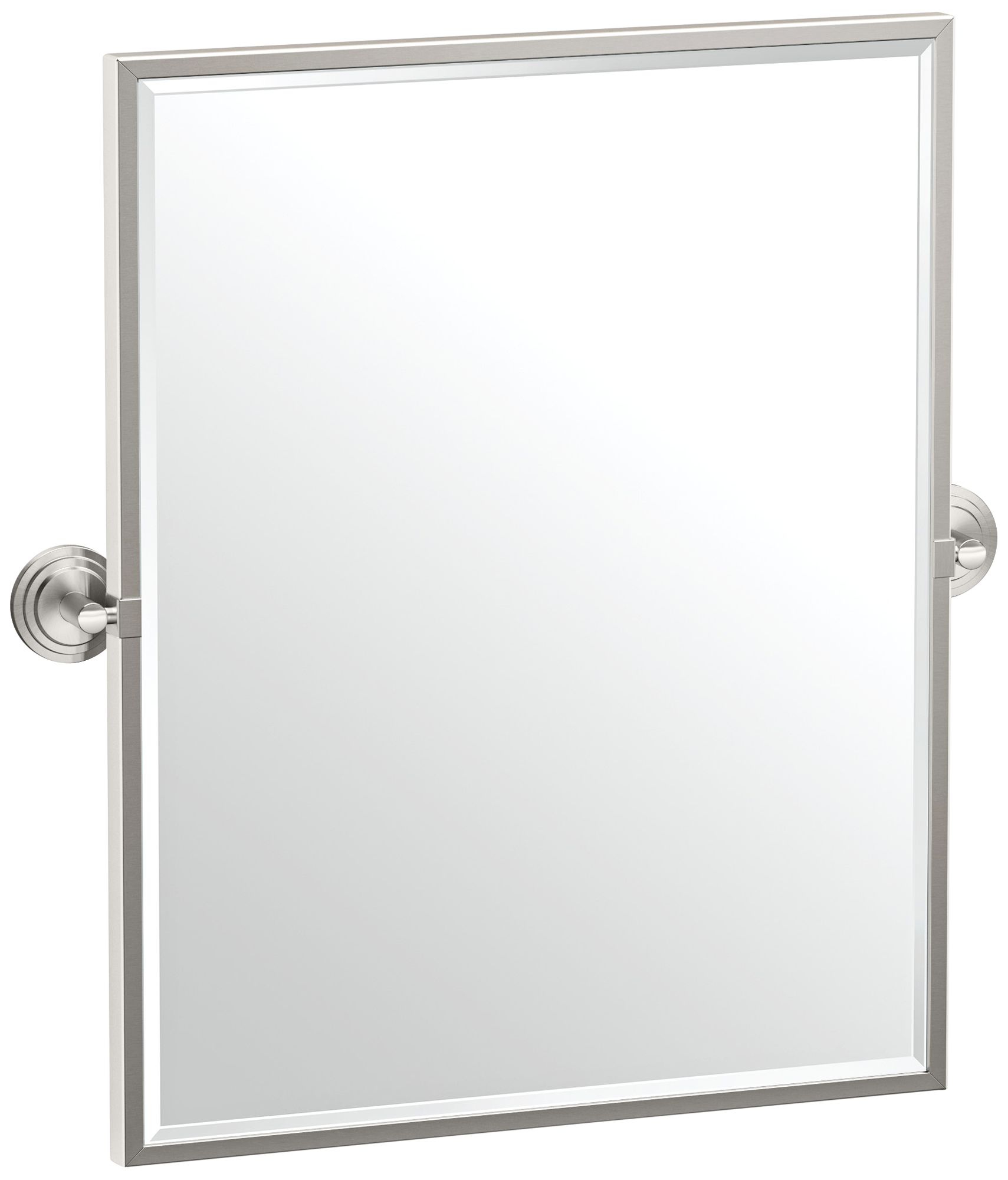 Gatco Marina Satin Nickel 24 1/4" x 25" Framed Wall Mirror