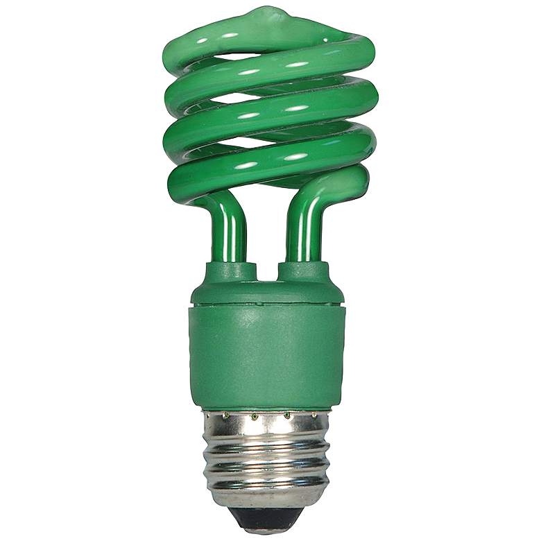Satco Green 13 Watt Spiral Fluorescent Party Light Bulb