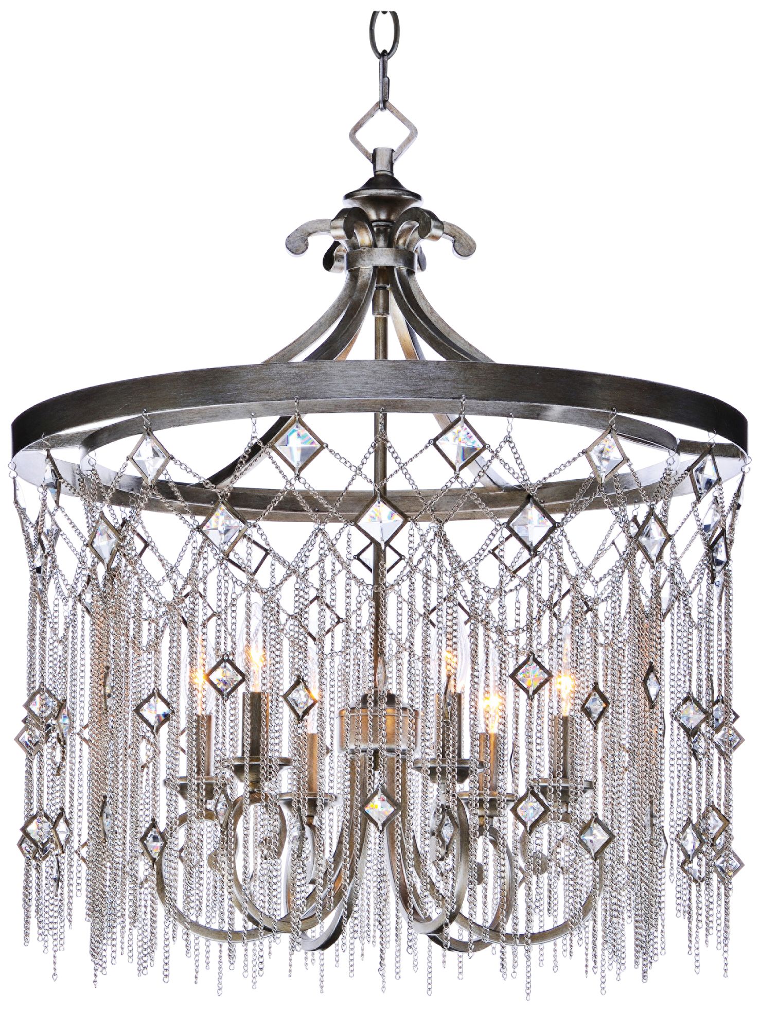 Maxim Alessandra 24" Wide Silver Mist 6-Light Chandelier