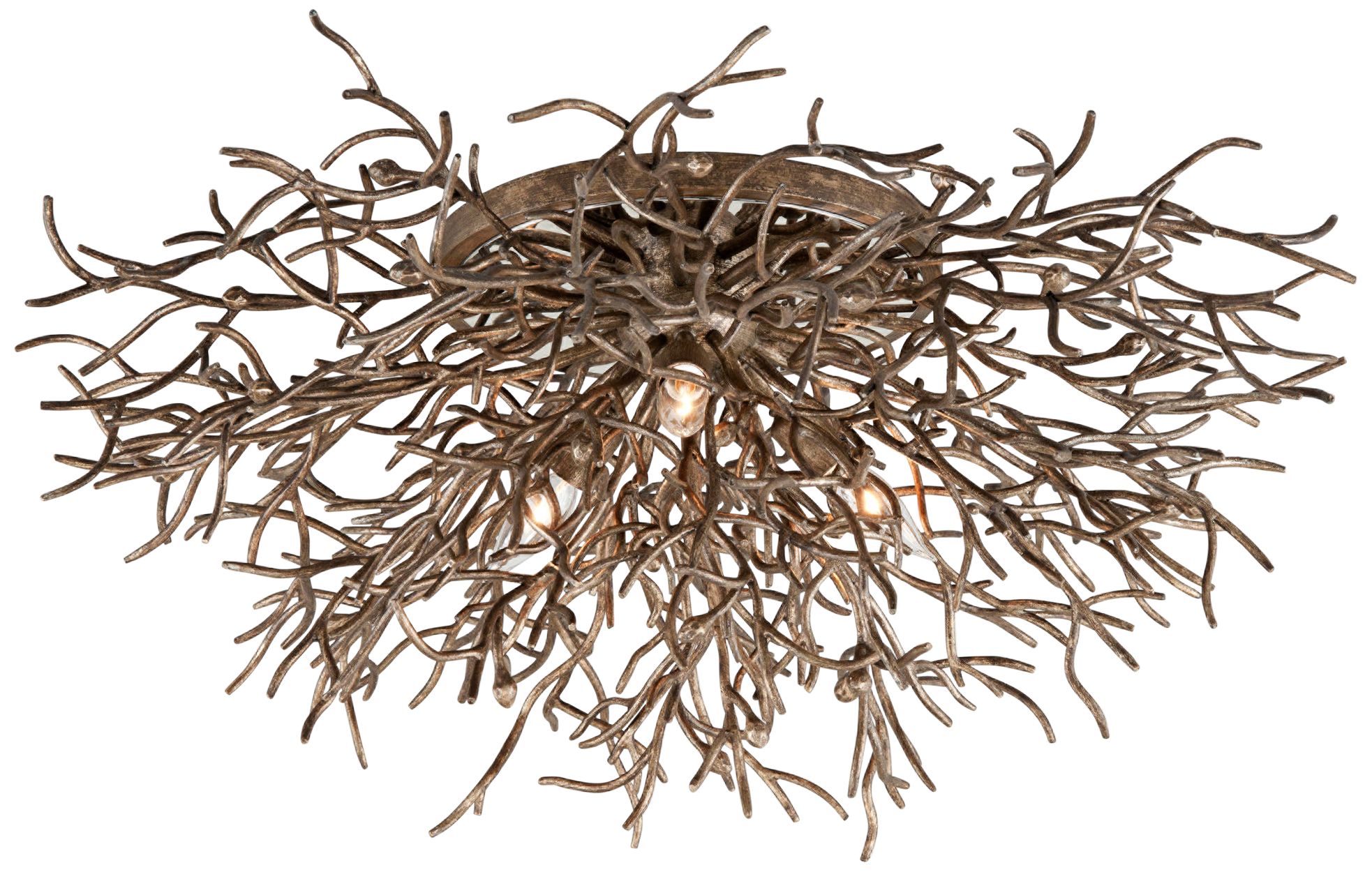 Sierra 32" Wide Distressed Bronze 3-Light Ceiling Light