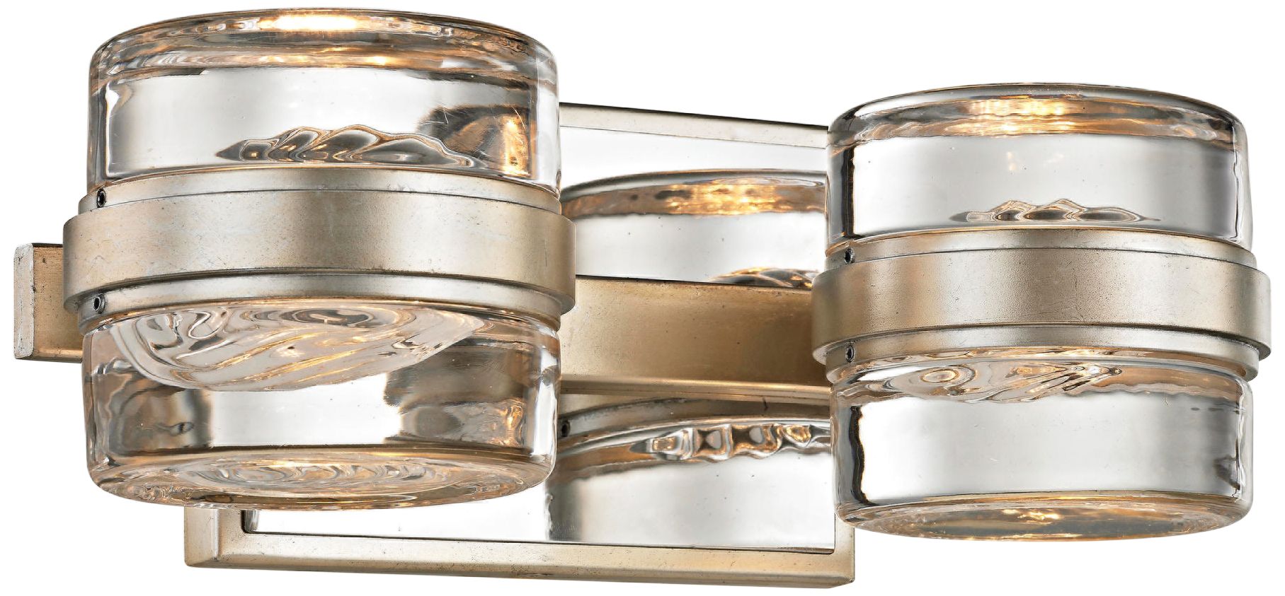 Splash 4 1/2" High Wide Silver Leaf 2-Light LED Wall Sconce