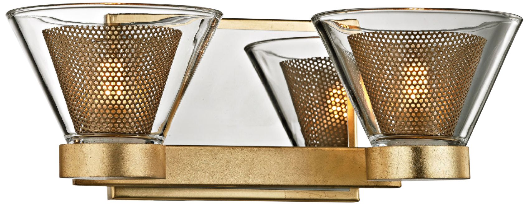 Wink 4 1/2" High Gold Leaf and Chrome 2-Light LED Wall Sconce