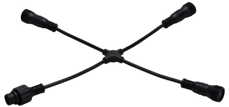 WAC InvisiLED Pro 11.36" Wide Black 4-Way "X" Connector