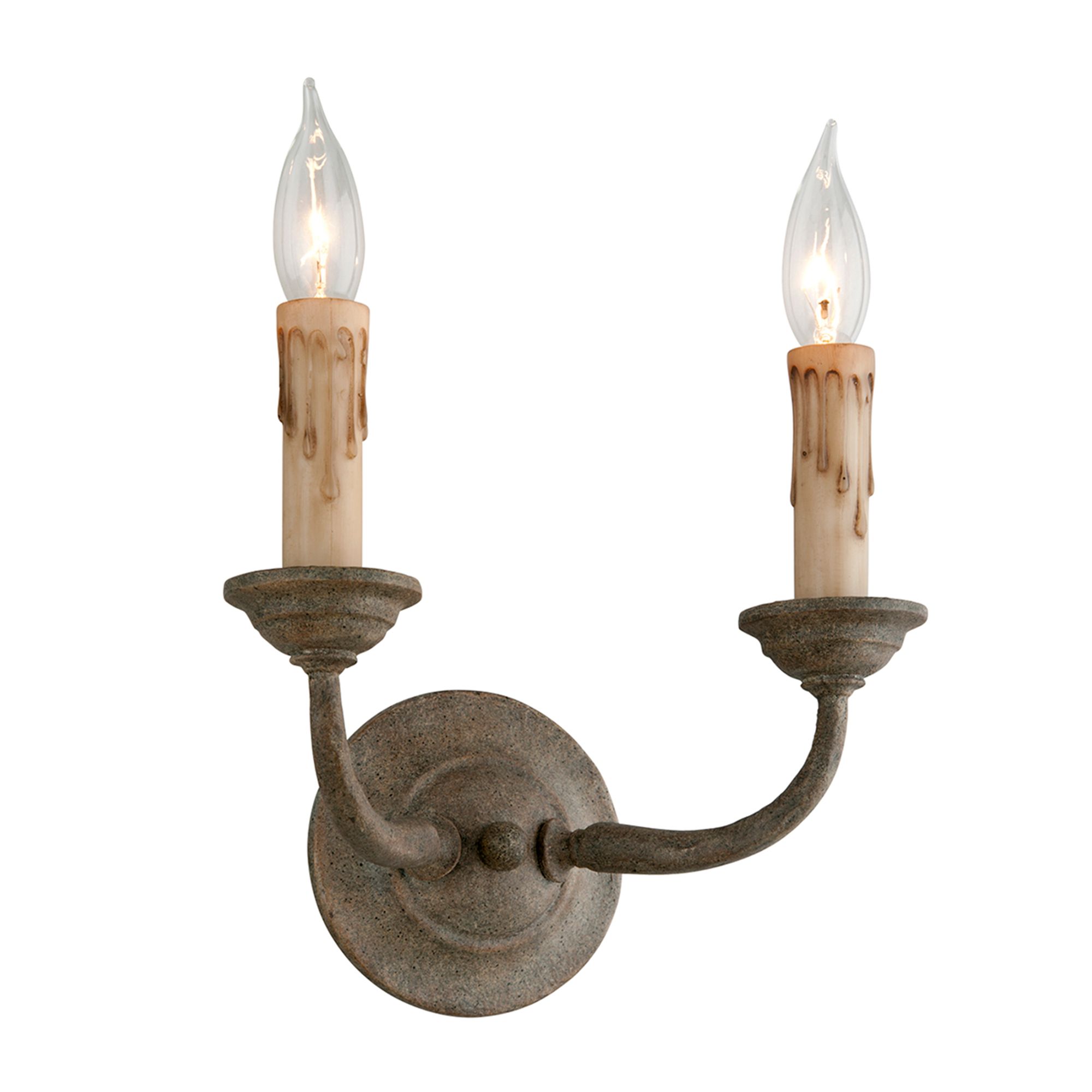 Troy Lighting Cyrano 13 1/4" Bronze 2-light Faux Candle Wall Sconce