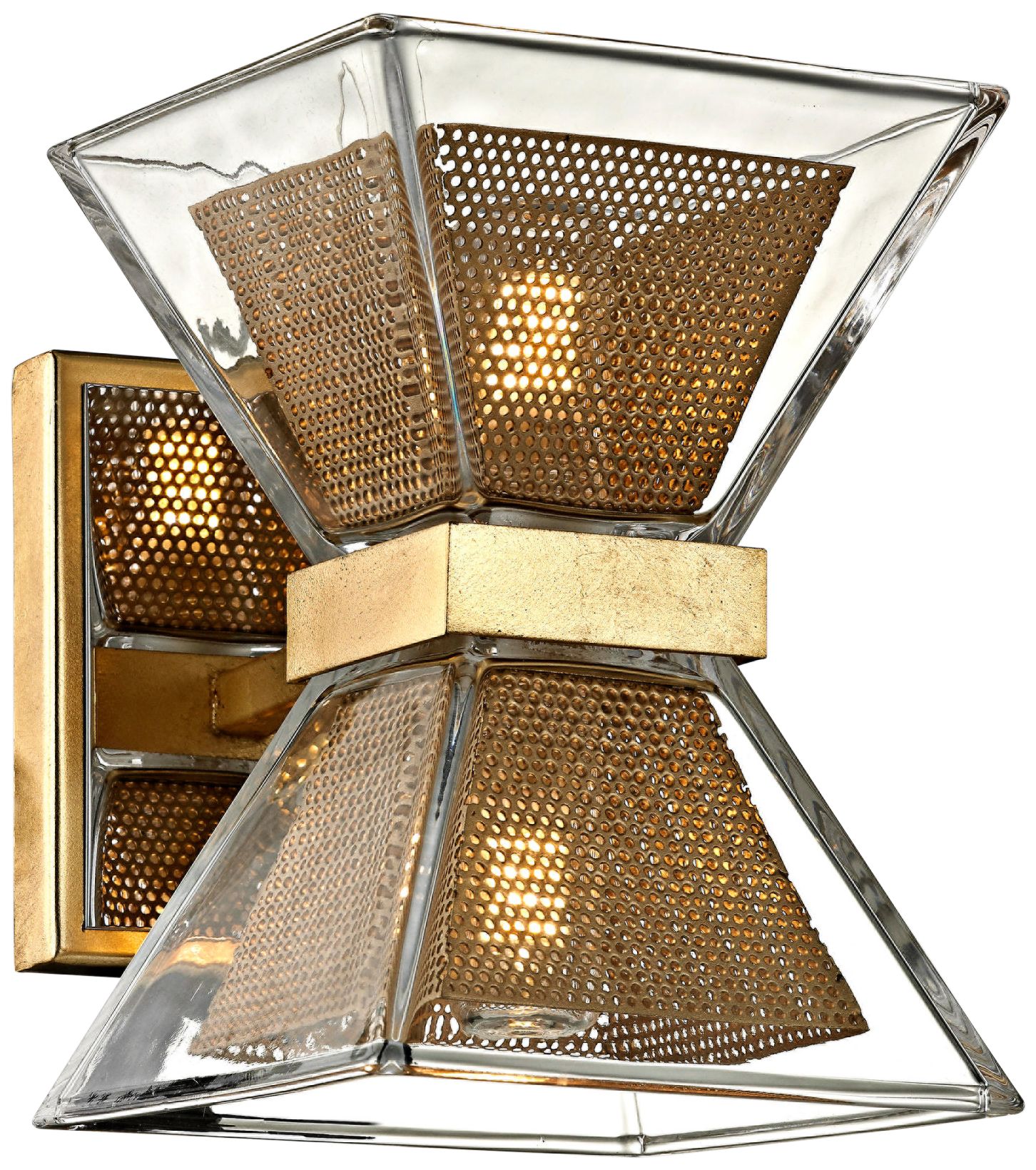 Expression 7" High Gold Leaf 2-Light LED Wall Sconce