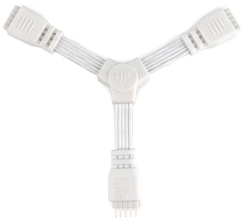 WAC 3.06" Wide White 3-Way "Y" Connector for 24V InvisiLED