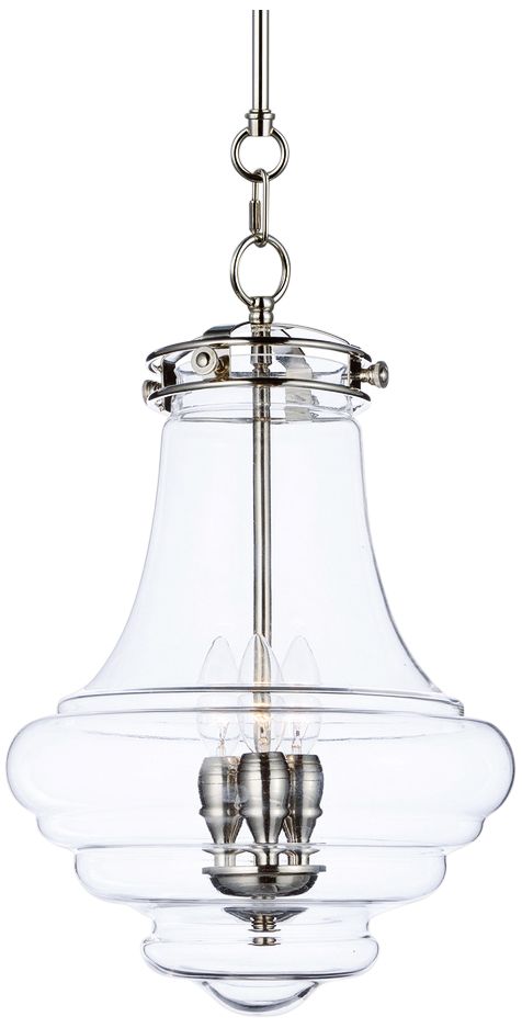 Maxim Retro 13" Wide Polished Nickel 3-Light Pendant