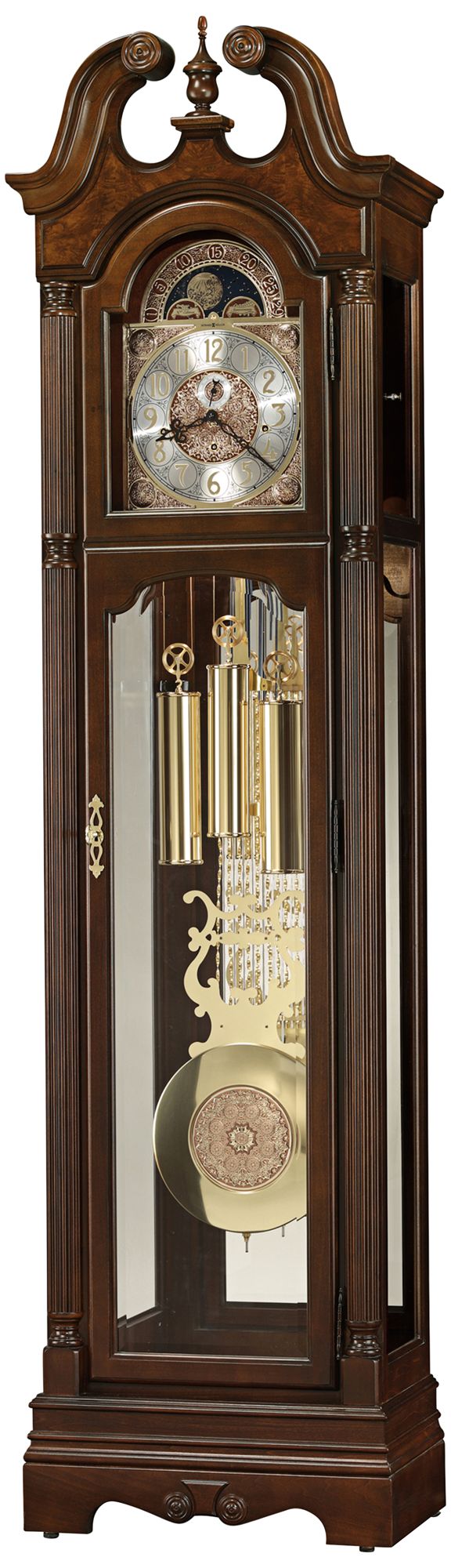 Welston 84 1/4" Cherry Bordeaux Pendulum Floor Clock