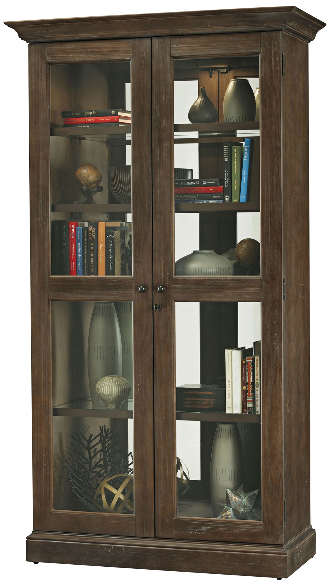 Lennon 80" High Aged Umber Howard Miller Display Cabinet