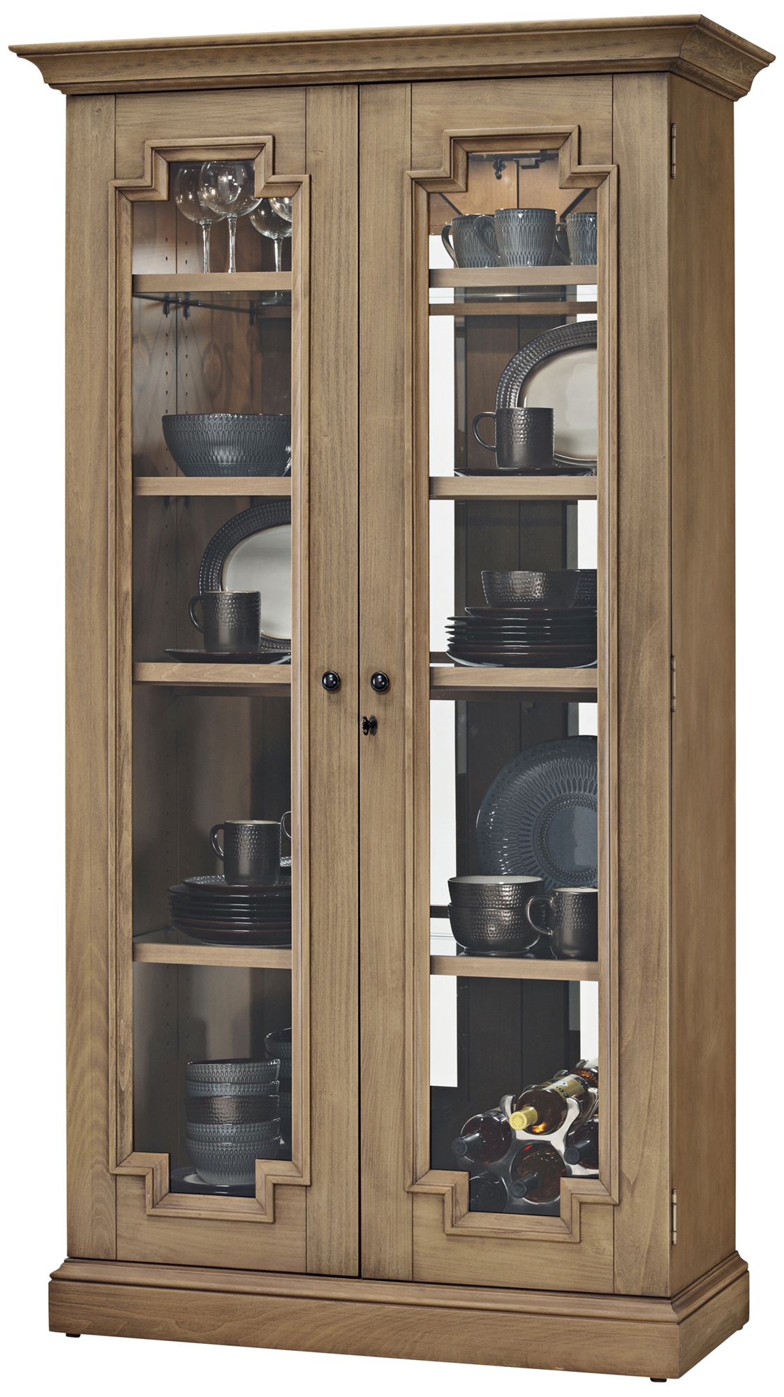 Howard Miller Chasman II Aged Natural 2-Door Display Cabinet