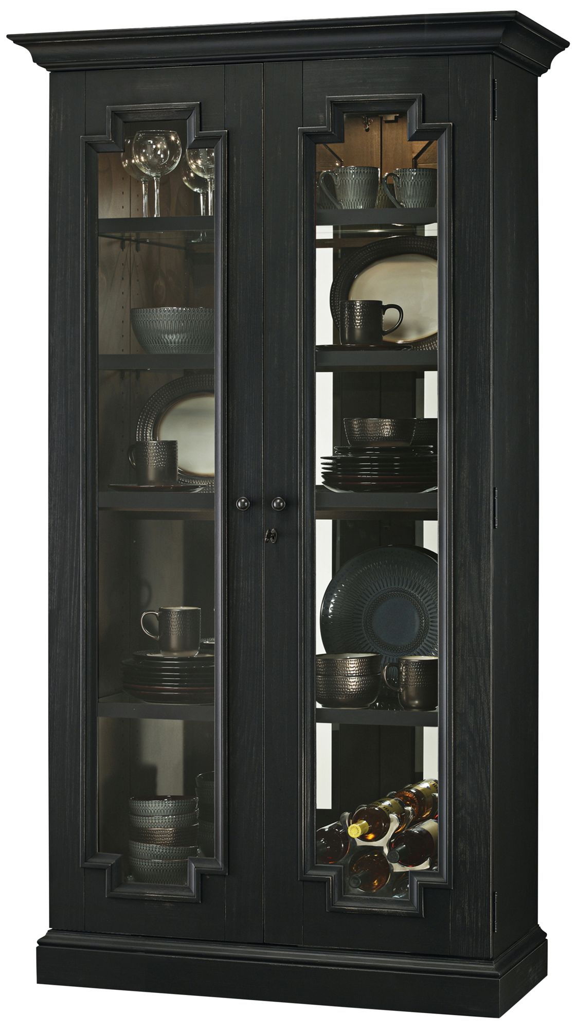 Howard Miller Chasman IV Aged Black 2-Door Display Cabinet