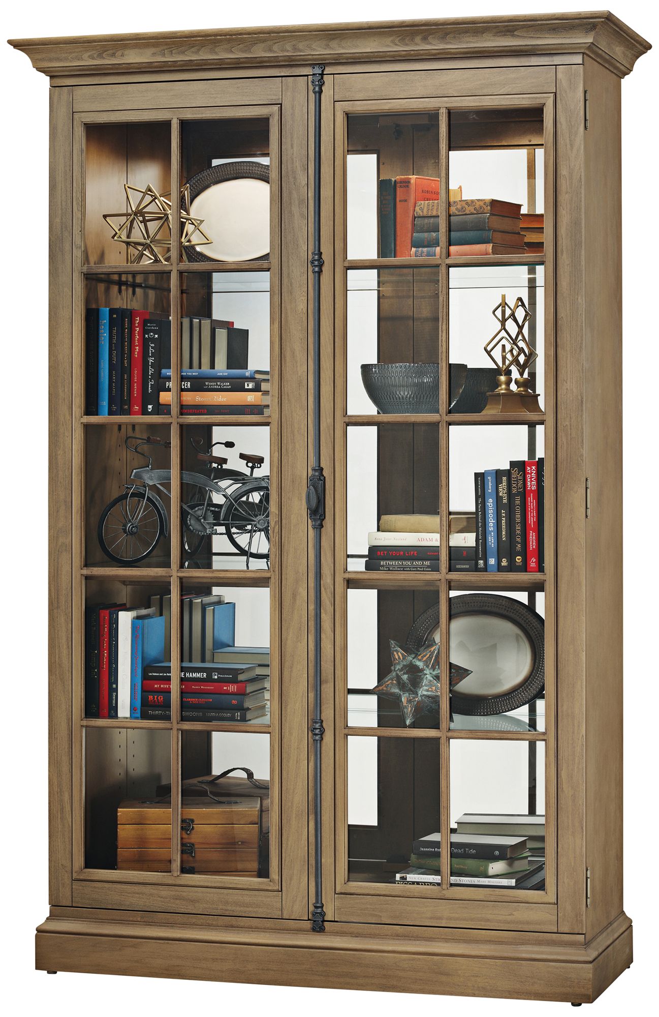 Howard Miller Clawson II Aged Natural 2-Door Display Cabinet