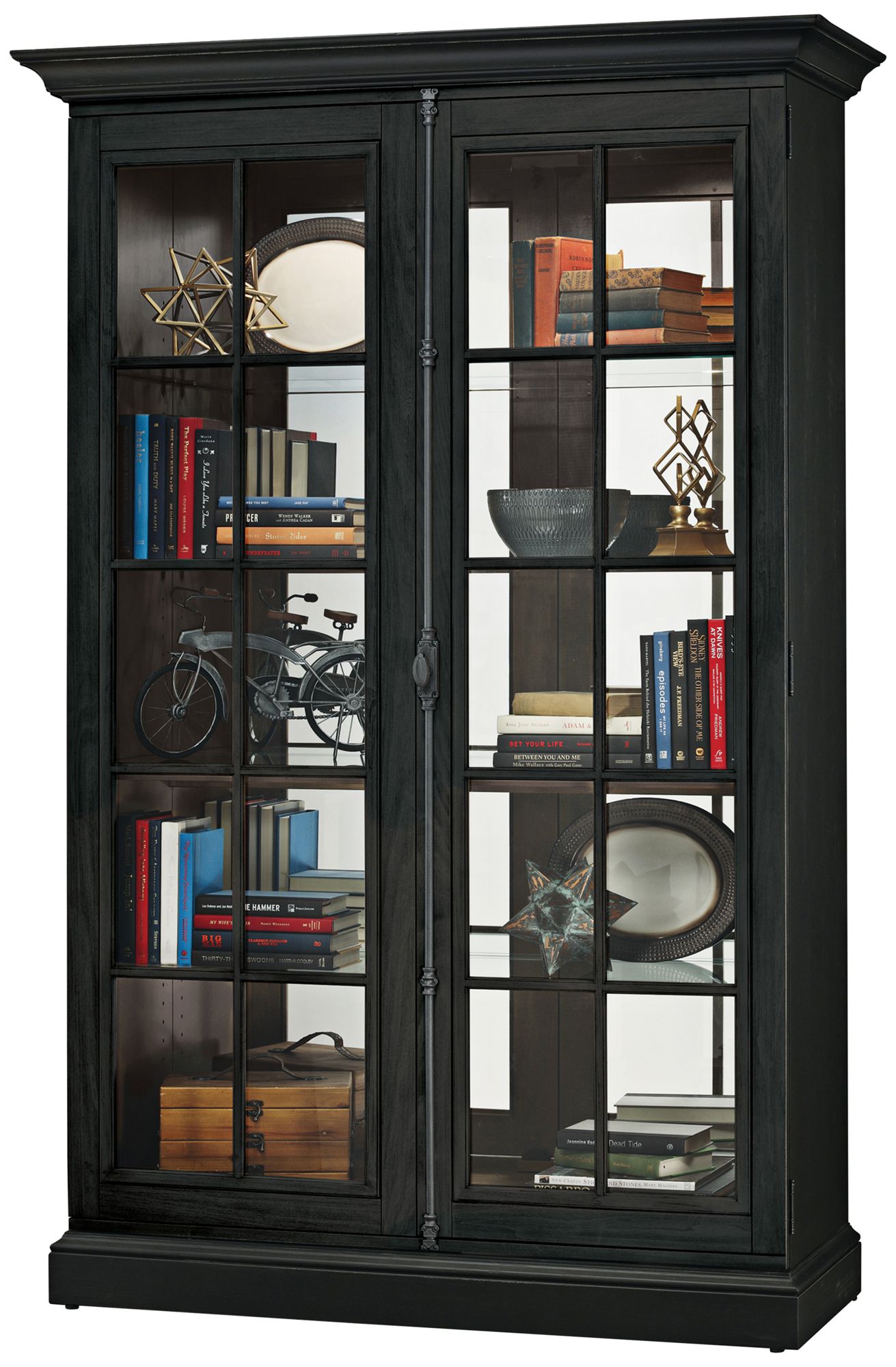 Howard Miller Clawson IV Aged Black 2-Door Display Cabinet