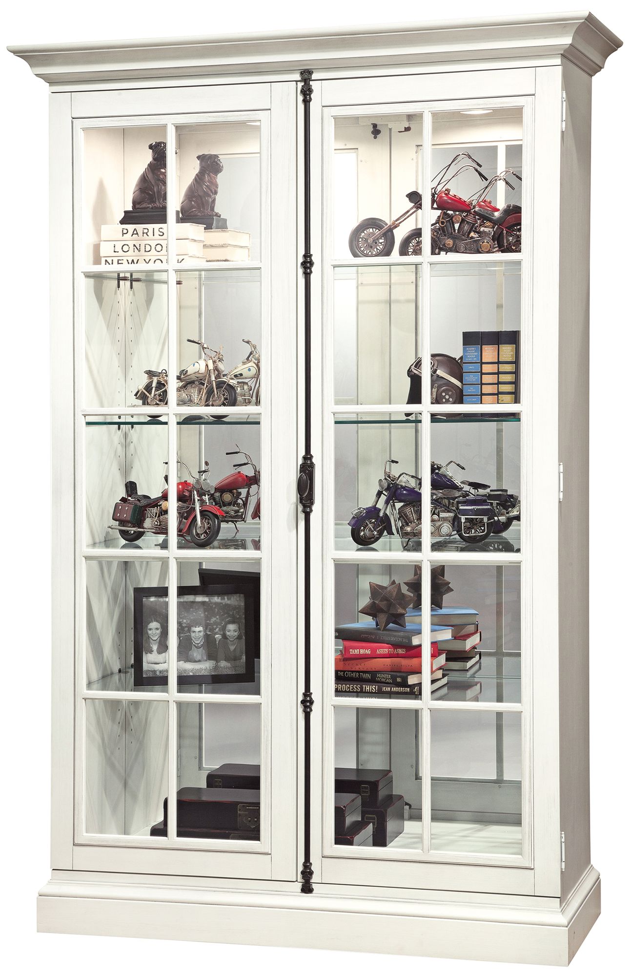 Howard Miller Clawson V Aged Linen 2-Door Display Cabinet