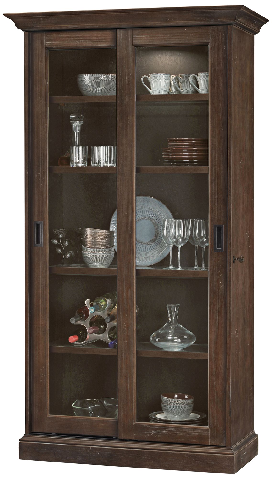Howard Miller Meisha Aged Umber 2-Door Display Cabinet