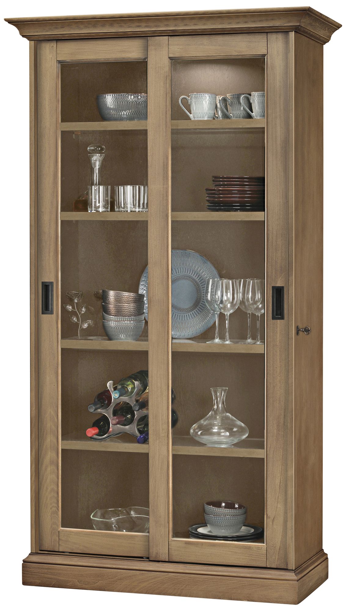Howard Miller Meisha II Aged Natural 2-Door Display Cabinet